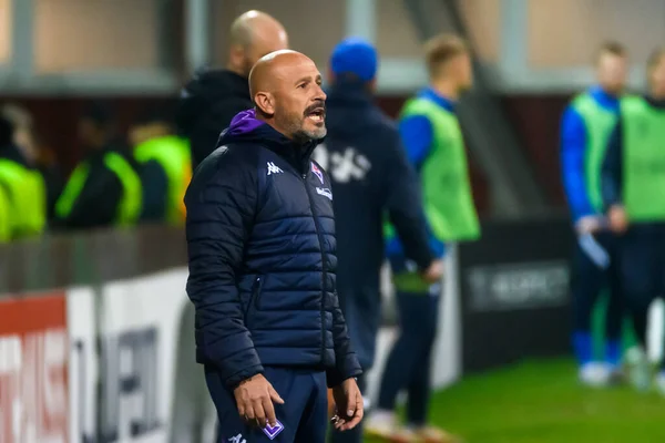 RIGA, LATVIA. 3 Kasım 2022. UEFA Avrupa Konferans Ligi Grubu A oyunu RFS ve Fiorentina arasında.