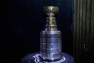 RIGA, LATVIA. 15 Mart 2023. Stanley Kupası - Riga 'ya ilk gelişi.