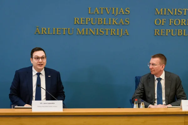 Riga Lettland April 2023 Jan Lipavsk Außenminister Der Tschechischen Republik — Stockfoto