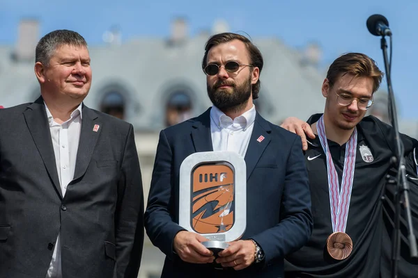 Riga Latvia Mei 2023 Iihf Werelden Bronzen Medailles Letse Men — Stockfoto
