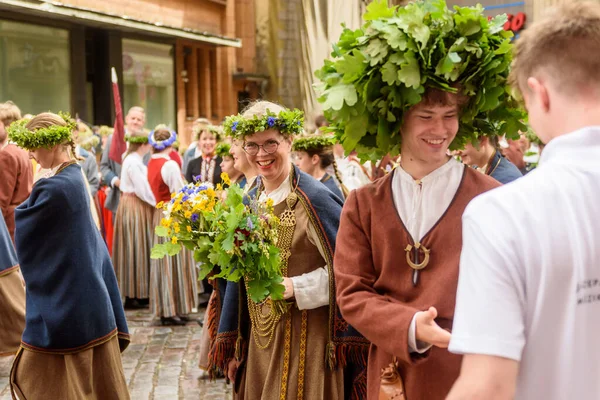 stock image RIGA, LATVIA. 2nd July 2023. Parade of festival participants. XXVII NATIONWIDE LATVIAN SONG AND XVII DANCE FESTIVAL