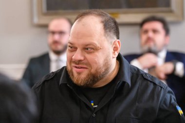 RIGA, LATVIA. 9 Temmuz 2023 'te Letonya Cumhurbaşkanı Litvanya, Estonya, Polonya, Almanya ve Ukrayna Meclis Başkanı ile bir araya geldi. Riga, Letonya.