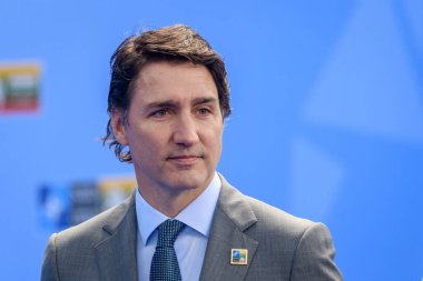 VILNIUS, LITHUANIA. 11 Temmuz 2023. Kanada Başbakanı Justin Trudeau 2023 NATO Zirvesine geldi.