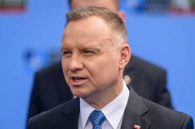 VILNIUS, LITHUANIA. 11th July 2023. Andrzej Duda, President of Poland, during NATO Summit 2023. clipart