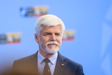 VILNIUS, LITHUANIA. 11 Temmuz 2023. 2023 NATO Zirvesi sırasında Çek Cumhuriyeti Başkanı Petr Pavel.