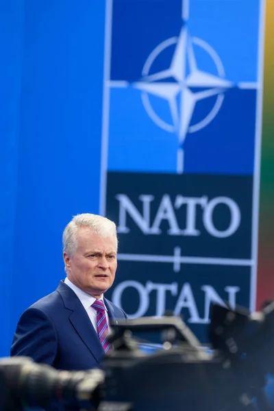 ヴィリニュス リトアニア 2023年7月11日 Natoサミット2023中のリトアニア大統領ギタナス ナウセダ — ストック写真