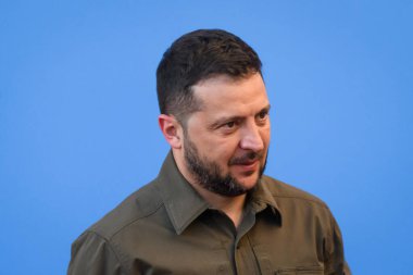 VILNIUS, LITHUANIA. 11 Temmuz 2023. Volodymyr Zelensky, Ukrayna Cumhurbaşkanı ve Olena Zelenska, Ukrayna 'nın First Lady' si, Litvanya Cumhurbaşkanı 'nın ev sahipliğinde NATO SUMIT 2023' te.