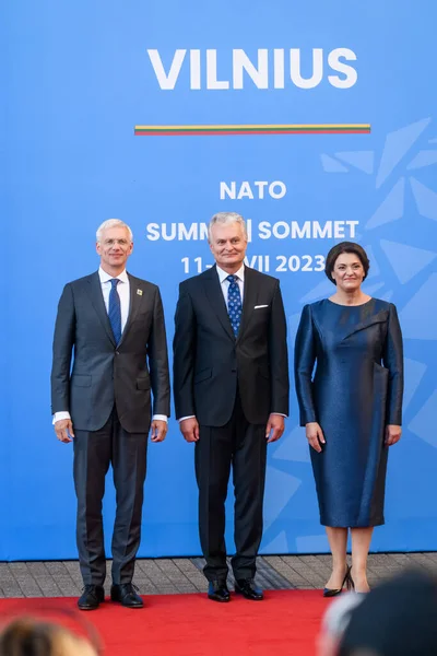 ヴィリニュス リトアニア 2023年7月12日 Natoサミット2023の間に リトアニア大統領が主催する社会的夕食会に国家元首と政府首脳が到着します — ストック写真