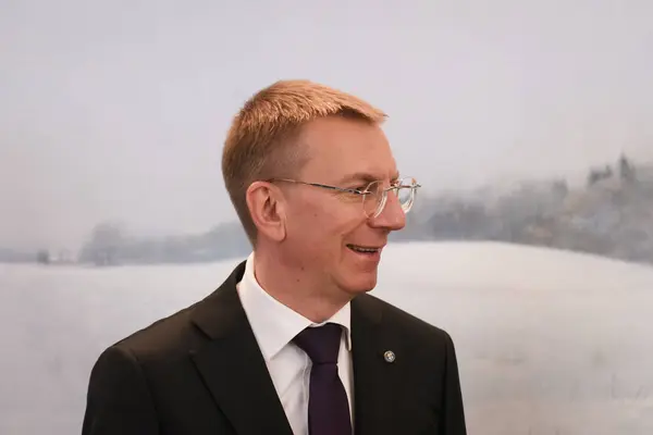 Riga Latvia Вересня 2023 Едгарс Рінкевич Фото Президент Латвії Зустрівся — стокове фото