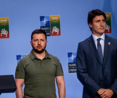 VILNIUS, LITHUANIA. 12 Temmuz 2023. G7 liderleri Ukrayna 'ya Ortak Destek Bildirgesi' ni duyuracaklar.