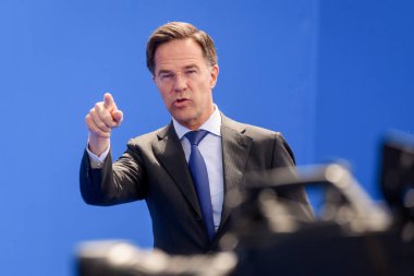 VILNIUS, LITHUANIA. 11 Temmuz 2023. Hollanda Başbakanı Mark Rutte, NATO SUMIT 2023 'ün eşiğinde. Vilnius, Litvanya.