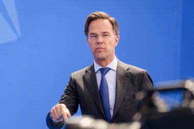 VILNIUS, LITHUANIA. 11 Temmuz 2023. Hollanda Başbakanı Mark Rutte, NATO SUMIT 2023 'ün eşiğinde. Vilnius, Litvanya.