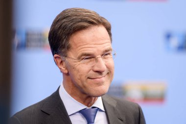 VILNIUS, LITHUANIA. 11 Temmuz 2023. Hollanda Başbakanı Mark Rutte, NATO SUMIT 2023 'ün eşiğinde. Vilnius, Litvanya.