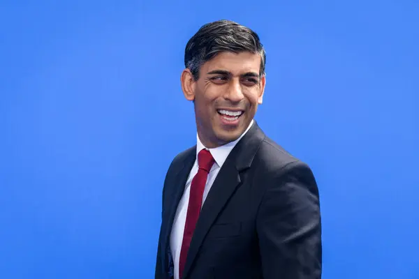 11.07.2023. VILNIUS, LITHUANIA. Rishi Sunak, Birleşik Krallık Başbakanı, NATO SUMIT 2023 'ün eşiğinde