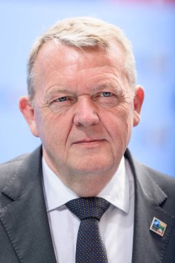 VILNIUS, LITHUANIA. 11 Temmuz 2023. Lars Lokke Rasmussen, Danimarka Dışişleri Bakanı, NATO SUMIT 2024 'ün eşiğinde.