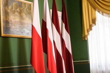 RIGA, LATVIA. 27th March 2024. Radoslaw Sikorski, Minister of Foreign Affairs of Poland meets with Edgars Rinkevics, President of Latvia. clipart