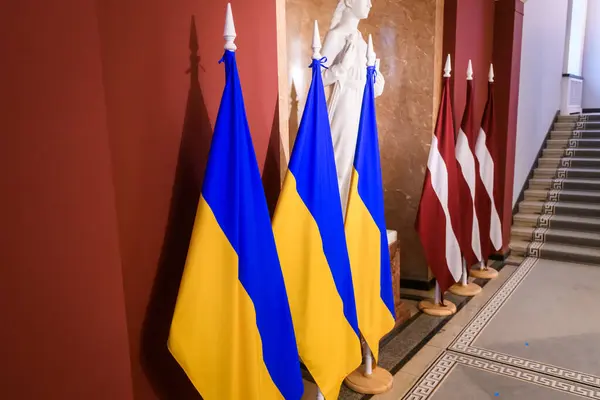 Riga Latvia Abril 2024 Denys Shmyhal Primer Ministro Ucrania Evika Fotos De Stock