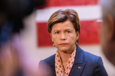 RIGA, LATVIA. 19th April 2024. Baiba Braze, newly elected Minister of Foreign Affairs of Latvia. clipart