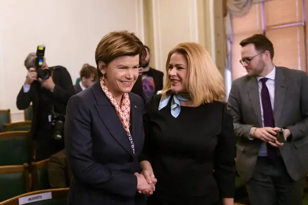 Riga Latvia Abril 2024 Baiba Braze Recién Elegida Ministra Asuntos Imagen De Stock