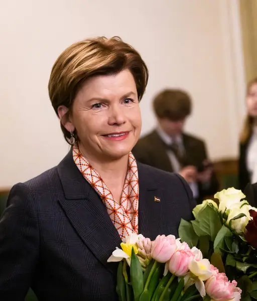 Riga Latvia Abril 2024 Baiba Braze Recién Elegida Ministra Asuntos Imagen De Stock