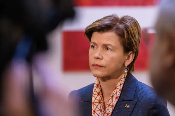 Riga Latvia Abril 2024 Baiba Braze Recién Elegida Ministra Asuntos Fotos De Stock