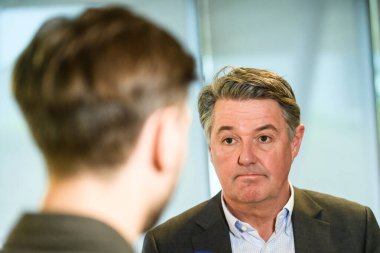 RIGA, LATVIA. 30 Nisan 2024. Geir Karlsen, Norveçli CEO 'su. Norveçli havayolu şirketi Riga Uluslararası Havaalanı 'nda üs açtı (RIX).