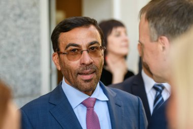 RIGA, LATVIA. 22 Mayıs 2024. Birleşik Arap Emirlikleri Devlet Bakanı Ahmed Ali El Sayeagh Letonya 'daki BAE büyükelçiliğinin açılış törenine katıldı.