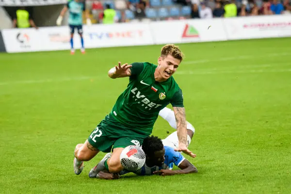 stock image RIGA, LATVIA. 24th July 2024. UEFA Conference league game between team Riga FC and team Slask Wroclaw.