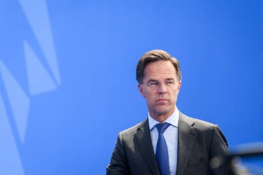 VILNIUS, LITHUANIA. 11 Temmuz 2023. Hollanda Başbakanı Mark Rutte, NATO SUMIT 2023 'ün eşiğinde. Vilnius, Litvanya.