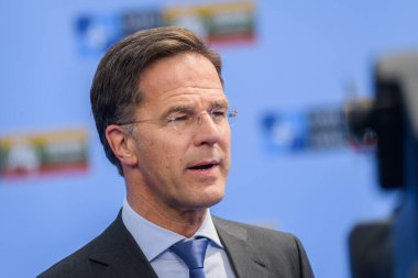 VILNIUS, LITHUANIA. 11 Temmuz 2023. Hollanda Başbakanı Mark Rutte, NATO SUMIT 2023 'ün eşiğinde. Vilnius, Litvanya.
