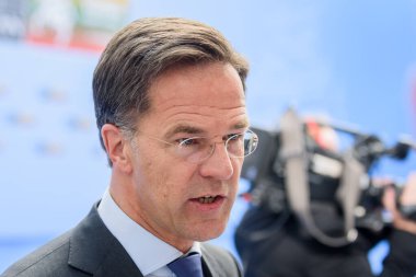 VILNIUS, LITHUANIA. 11 Temmuz 2023. Hollanda Başbakanı Mark Rutte, NATO SUMIT 2023 'ün eşiğinde. Vilnius, Litvanya.