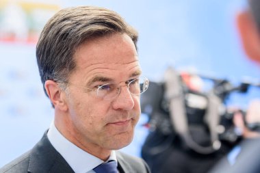 VILNIUS, LITHUANIA. 11 Temmuz 2023. Hollanda Başbakanı Mark Rutte, NATO SUMIT 2023 'ün eşiğinde. Vilnius, Litvanya.