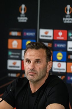 RIGA, LATVIA. 2nd October 2024. GALATASARAY team, during press conference before UEFA Europa league game between team RFS and GALATASARAY. clipart