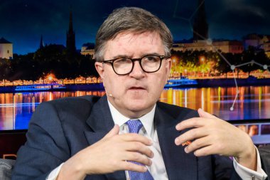 RIGA, LATVIA. 18 Ekim 2024. James O 'Brien, Dışişleri Bakanlığı Müsteşarı, Avrupa ve Avrasya İşleri Bürosu, ABD, Riga Konferansı 2024.