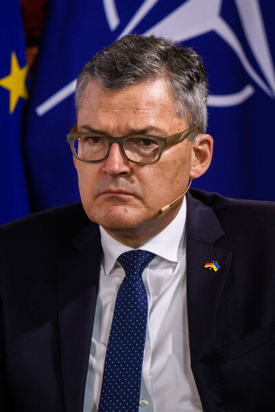 RIGA,  LATVIA. 19th October 2024. Roderich Kiesewetter, MP, Committee for Foreign Affairs, Bundestag, during Riga Conference 2024.