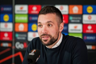 RIGA, LATVIA. 22 Ocak 2025. RIGA, LATVIA. UEFA Avrupa Ligi karşılaşmasından önce Amsterdam Ajax takımının basın toplantısı RFS ve AJAX.