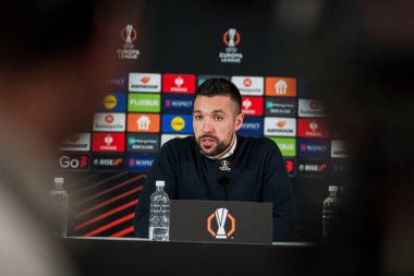 RIGA, LATVIA. 22 Ocak 2025. RIGA, LATVIA. UEFA Avrupa Ligi karşılaşmasından önce Amsterdam Ajax takımının basın toplantısı RFS ve AJAX.