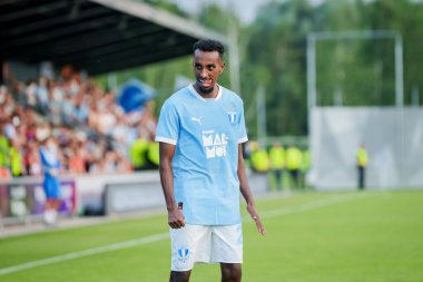 RIGA, LATVIA. 22 Temmuz 2025. UEFA Şampiyonlar Ligi İkinci eleme turu RFS ve Malmo takımı arasındaki 1. ayak maçı.