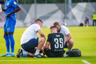 RIGA, LATVIA. 22 Temmuz 2025. UEFA Şampiyonlar Ligi İkinci eleme turu RFS ve Malmo takımı arasındaki 1. ayak maçı.