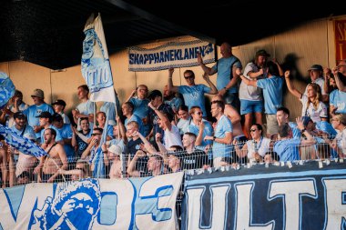 RIGA, LATVIA. 22 Temmuz 2025. UEFA Şampiyonlar Ligi İkinci eleme turu RFS ve Malmo takımı arasındaki 1. ayak maçı.