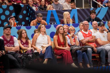 RIGA, LATVIA. 27 Ağustos 2025. FIBA EUROBASKET 2025 Ulusal Erkekler Takımı Letonya ile Milli Erkekler Takımı Türkiye arasında oynanan basketbol maçı.