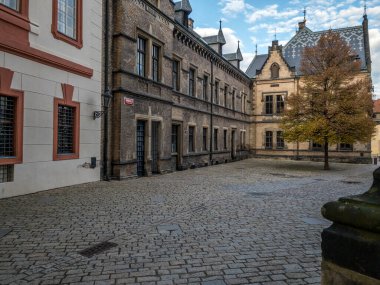 The opulent palaces of Prague Castle line its narrow streets. Prague, Czech Republic