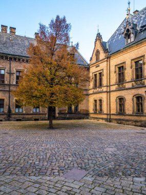 The opulent palaces of Prague Castle line its narrow streets. Prague, Czech Republic
