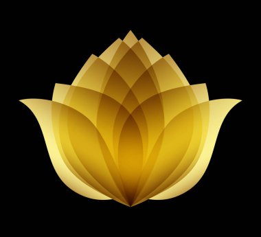 Altın lotus logosu. Çiçek sembolü tasarla. Jpeg organik çiçek amblemi şablonu. Spa, kozmetik veya güzellik salonunun doğal markası.