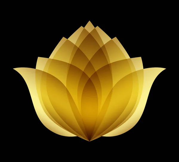 Altın Lotus Logosu Çiçek Sembolü Tasarla Jpeg Organik Çiçek Amblemi — Stok fotoğraf