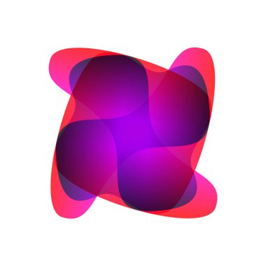 Soyut sıvı sembolü. Yumuşak geçiş efektli bulanık renk logosu. Modern fütüristik renkli şekiller. Jpeg tasarım ögesi.