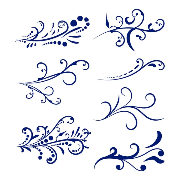 Hand Drawn Calligraphic Royal Swirls Jpeg Isolated Decor Separators Classic — Photo