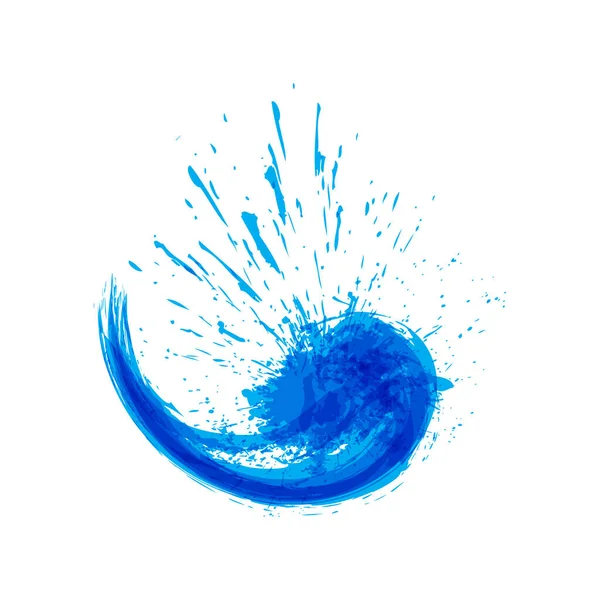 Logo Salpicadura Tinta Azul Abstracto Colorido Oleaje Agua Cayendo Diseño — Foto de Stock