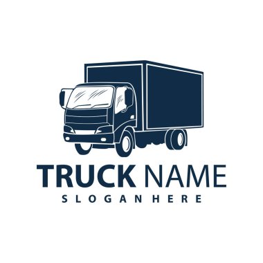 Kamyon Logosu Taşımacılığı. Soyut Çizgiler. Vektör çizimi. Kamyon logosu, kargo, kargo kamyonu, lojistik logo. İş lojistiği.