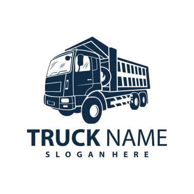 Kamyon Logosu Taşımacılığı. Soyut Çizgiler. Vektör çizimi. Kamyon logosu, kargo, kargo kamyonu, lojistik logo. İş lojistiği.